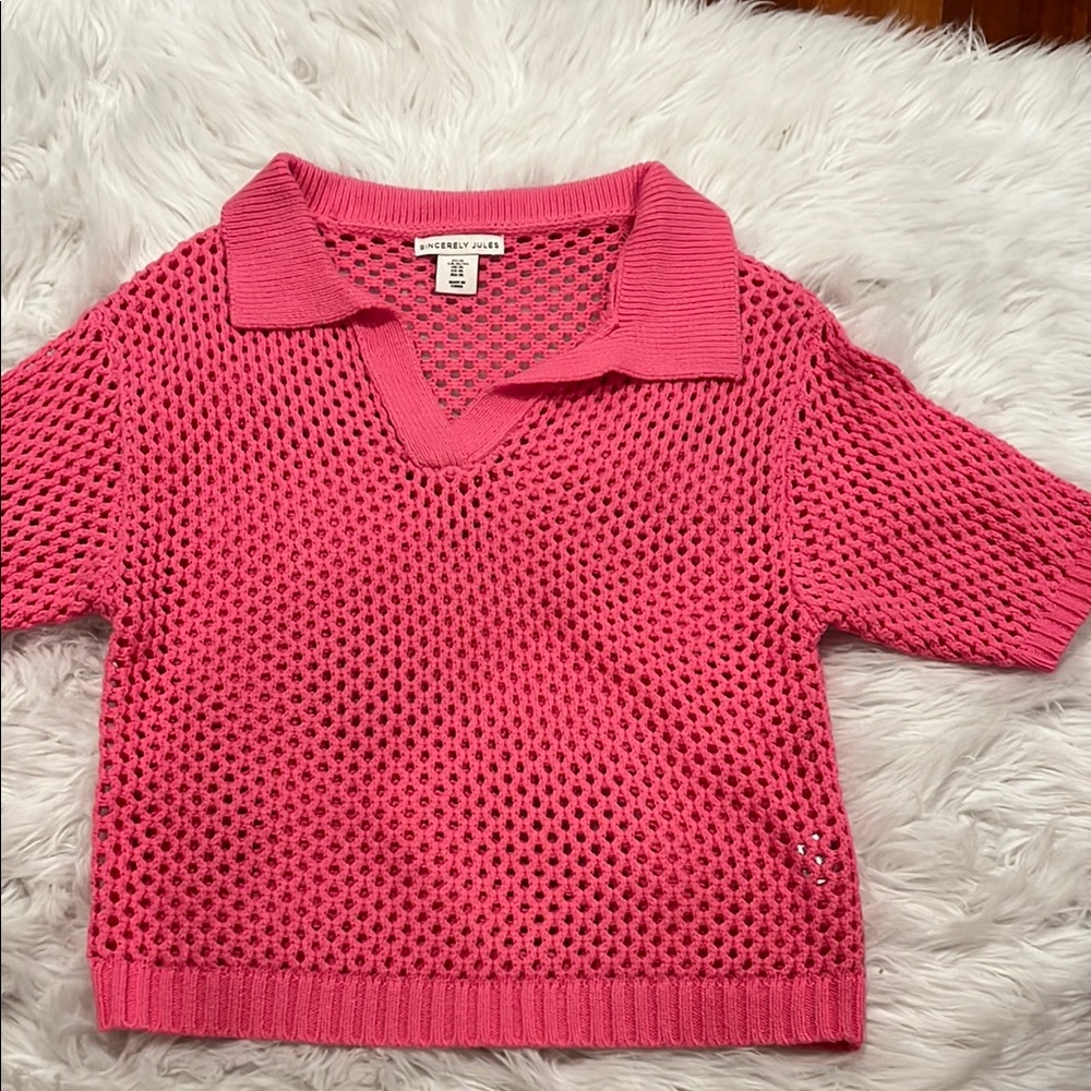 Sincerely Jules Pink Short Sleeve Top